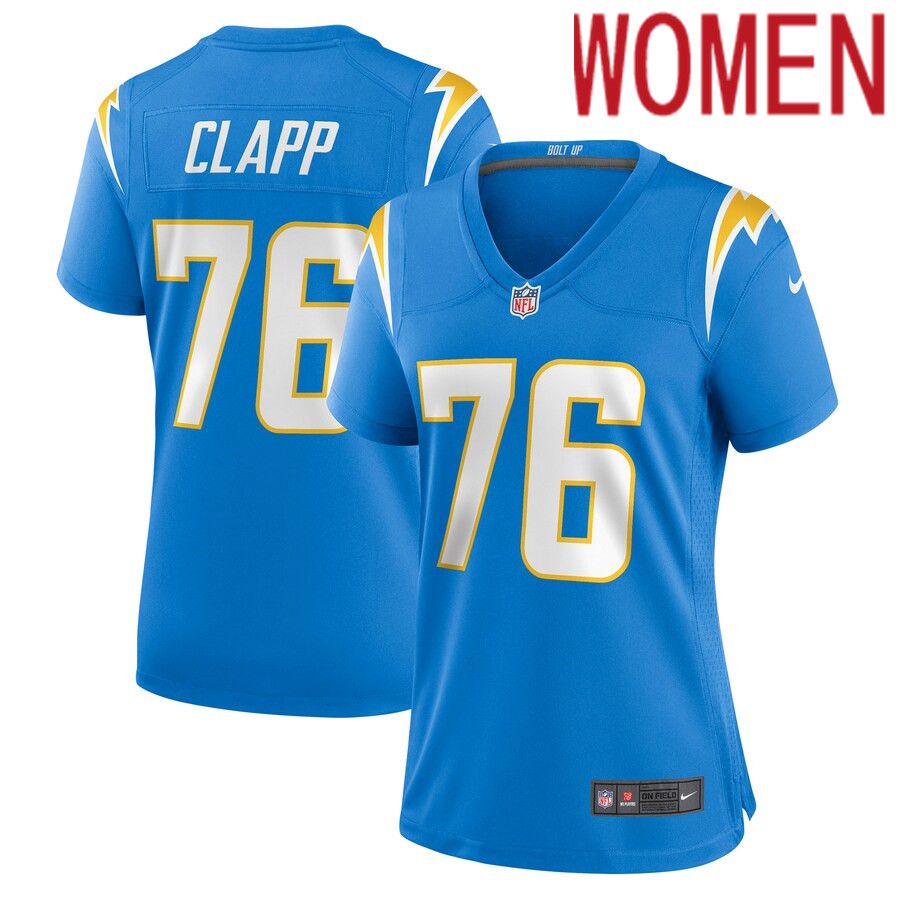 Women Los Angeles Chargers 76 Will Clapp Nike Powder Blue Game NFL Jersey